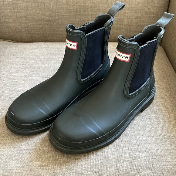Hunter Chelsea Short Rain Boots Women's Size 8 Dark Hunter Green - Picture 1 of 13